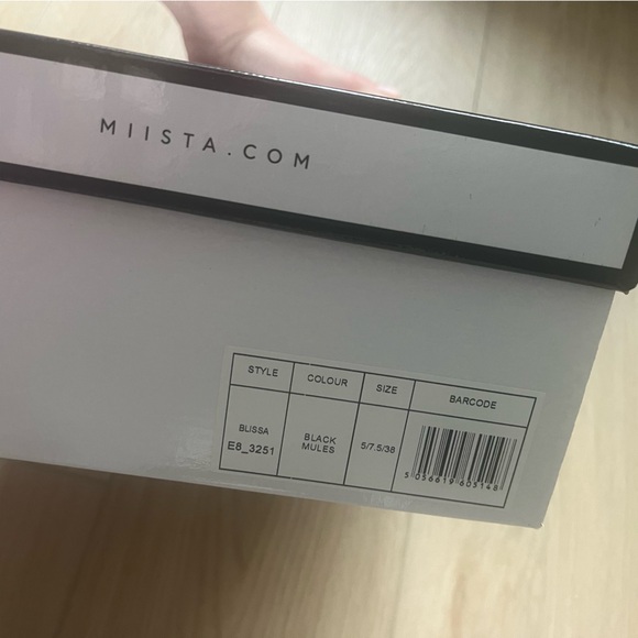 New E8 By Miista Blissa Black Mule Heels - Picture 10 of 15